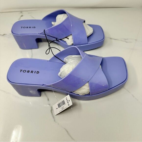 Torrid Jelly Criss Cross Heels- Size 8WW - Picture 5 of 12